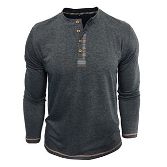 Men's Henley Long Sleeve Lightweight Casual Soft Tee