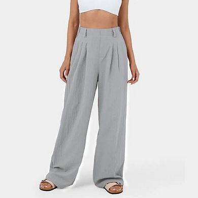 Women's Long Straight Wide Leg Pants Casual Loose High Waist Trousers