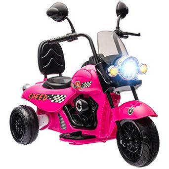 Qaba 6V 3 Wheel Electric Motorcycle for Kids w/ Headlights, Music