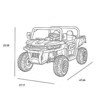 Whisen 24V Kids Ride On Electric 2 Seater Truck Car with Dump Bed and Shovel