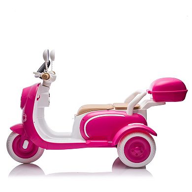 Whisen 12V Two-Seater Kids Electric Ride-On Trike with Storage and Safety Features