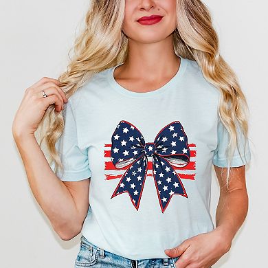 Coquette Patriotic Bow - Women's Short Sleeve Graphic T-Shirt