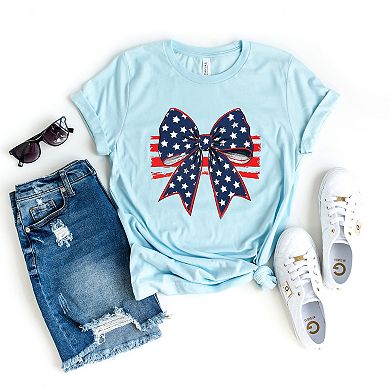 Coquette Patriotic Bow - Women's Short Sleeve Graphic T-Shirt