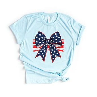 Coquette Patriotic Bow - Women's Short Sleeve Graphic T-Shirt