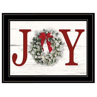 LOVMOR Christmas Joy Lori Deiter Ready to Hang Framed Print Black Frame