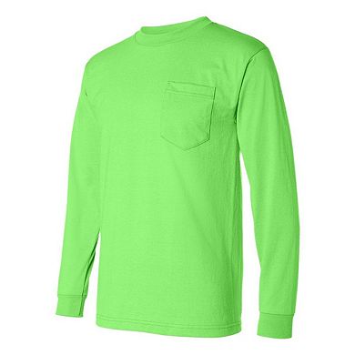 Bayside 50/50 Long Sleeve Pocket T-Shirt