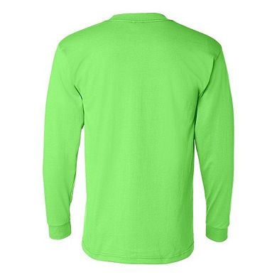 Bayside 50/50 Long Sleeve Pocket T-Shirt
