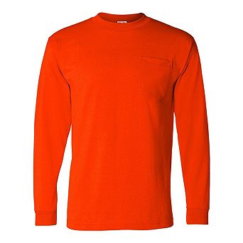 Bayside 50/50 Long Sleeve Pocket T-Shirt