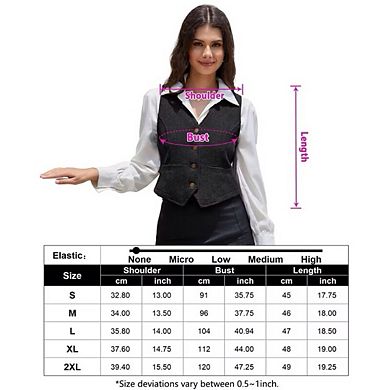 Women's Formal V-Neck Business Dress Suit Vest Corduroy Waistcoat