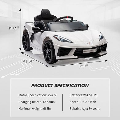 Kids Ride on Car Licensed Corvette Battery Powered Car