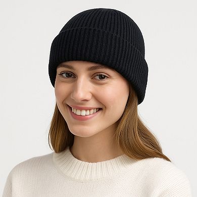 Unisex Warm Knit Beanie Soft Stretchy Cuffed Winter Hat Lightweight Solid Color Design