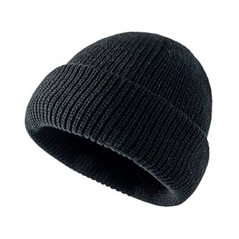 Unisex Warm Knit Beanie Soft Stretchy Cuffed Winter Hat Lightweight Solid Color Design