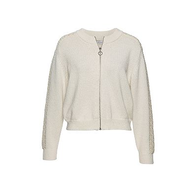 Lascana Women's Crochet Bomber Jacket
