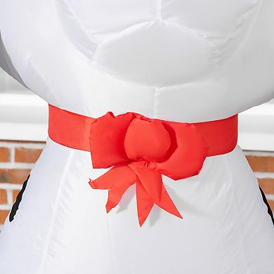 LOVMOR HOMCOM 6ft Christmas Inflatable Puppy Santa Hat Outdoor LED Decor