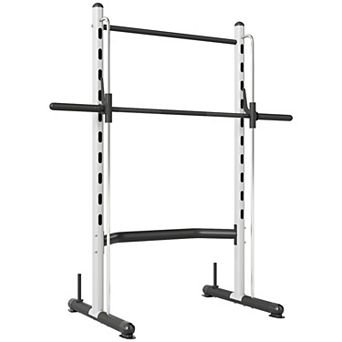 Soozier Adjustable Squat Rack with Pull Up Bar and Barbell Bar Bench Press