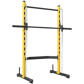 Soozier Adjustable Squat Rack with Pull Up Bar and Barbell Bar Bench Press