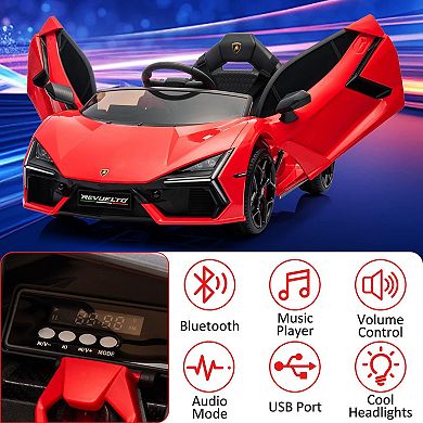 12V Kids Lamborghini Revuelto Ride-On Car, Remote Control, LED Lights, 2-Speed, Slow Start Function
