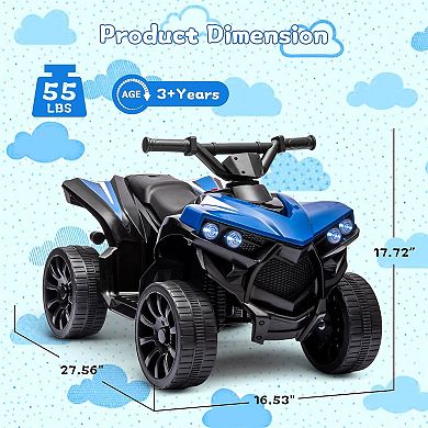 6V Battery Powered Kids ATV with LED Headlights & Music, 1.8 MPH, 55 LBS Capacity.