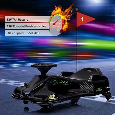 12V Kids Ride On Drift Car, Electric Go-Kart