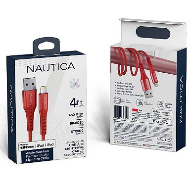 Nautica Urban CB105 MFi Certified USB-A to Lightning Cable Fast Charger for iPhone 15, 16 & More