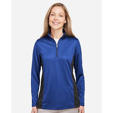 Harriton Women's Flash Snag Protection Plus IL Colorblock Quarter-Zip Pullover