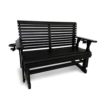 HDPE Patio Glider, Poly Lumber Weather-Resistant Outdoor Glider Bench, for Patio, Porch, Yard