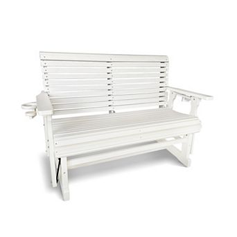 HDPE Patio Glider, Poly Lumber Weather-Resistant Outdoor Glider Bench, for Patio, Porch, Yard