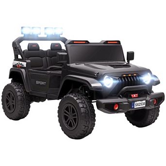Qaba 24V Ride on Truck Car with 2-Seater, Electric Car with 4 Motors