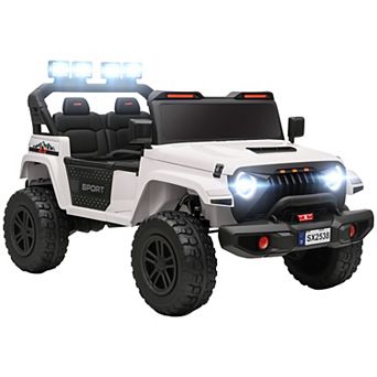 Qaba 24V Ride on Truck Car with 2-Seater, Electric Car with 4 Motors