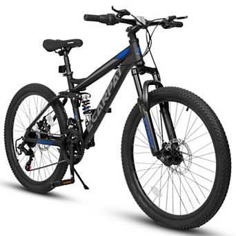 Whisen 24" MTB Bike, 21-Speed, Twist Grip Shift Gear Shifter, Disc Brakes, Durable Frame, Tool Kit