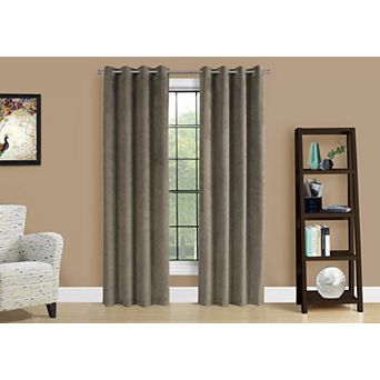 LOVMOR Curtain Panel 2 pc Set Room Darkening Grommet Taupe Velvet 52x84