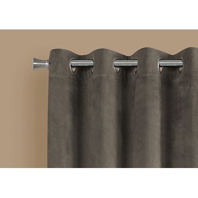 LOVMOR Curtain Panel 2pcs Set Room Darkening Grommet Taupe Velvet 52x84