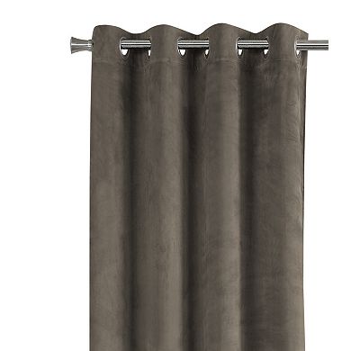 LOVMOR Curtain Panel 2pcs Set Room Darkening Grommet Taupe Velvet 52x84