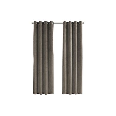 LOVMOR Curtain Panel 2pcs Set Room Darkening Grommet Taupe Velvet 52x84