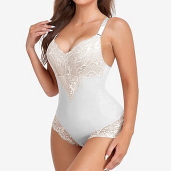 Women's Lace Bodysuit Shapewear Tummy Control Adjustable Straps Slimming Underwear