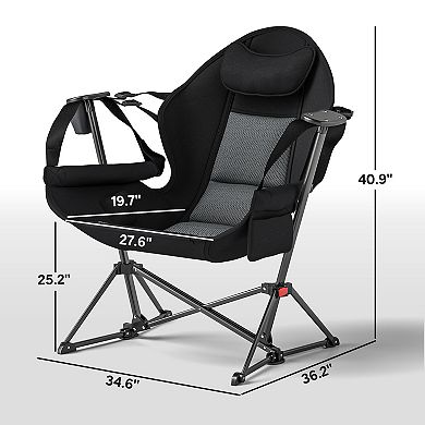 Outsunny Hammock Camping Chair Set of 2 with Adjustable Back