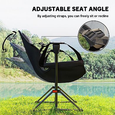 Outsunny Hammock Camping Chair Set of 2 with Adjustable Back