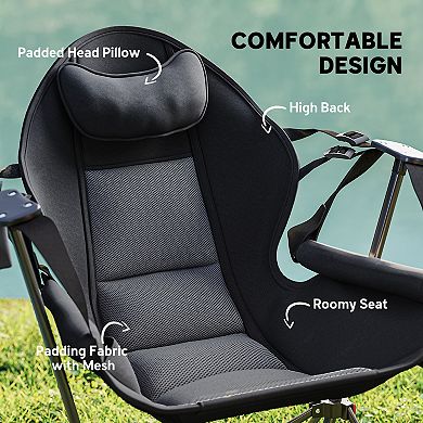 Outsunny Hammock Camping Chair Set of 2 with Adjustable Back