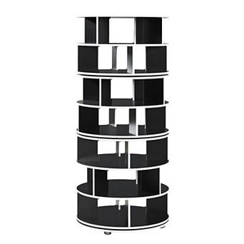 Kings Brand Furniture 7 tier Rotating Shoe Rack, 360° Revolving Lazy Susan Spinning Shoe Rack
