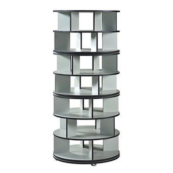 Kings Brand Furniture 7 tier Rotating Shoe Rack, 360° Revolving Lazy Susan Spinning Shoe Rack