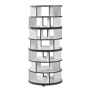 Kings Brand Furniture 7 tier Rotating Shoe Rack, 360° Revolving Lazy Susan Spinning Shoe Rack