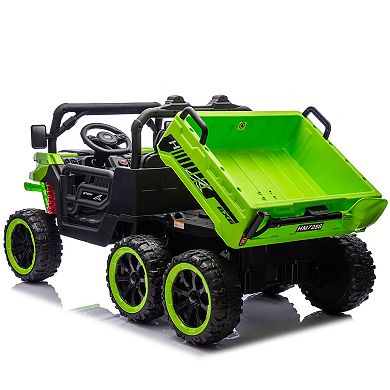 Whisen 24V Two-Seater Kids Electric Ride-On Six-wheel Electric Dump Truck with Parents Control