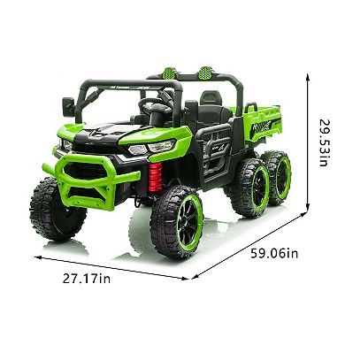 Whisen 24V Two-Seater Kids Electric Ride-On Six-wheel Electric Dump Truck with Parents Control
