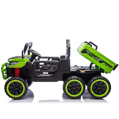 Whisen 24V Two-Seater Kids Electric Ride-On Six-wheel Electric Dump Truck with Parents Control