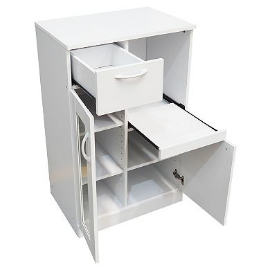 Kings Brand Furniture - Lewiston White Kitchen Storage Cabinet, 1 Drawer 2 Doors & Shelves