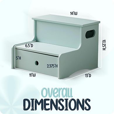 Kings Brand Furniture Wooden Toddler Step Stool for Kids with Storage for Bedroom,Bathroom & Kitchen