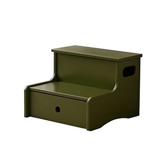 Kings Brand Furniture Wooden Toddler Step Stool for Kids with Storage for Bedroom,Bathroom & Kitchen