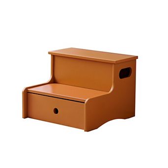 Kings Brand Furniture Wooden Toddler Step Stool for Kids with Storage for Bedroom,Bathroom & Kitchen