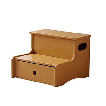 Kings Brand Furniture Wooden Toddler Step Stool for Kids with Storage for Bedroom,Bathroom & Kitchen