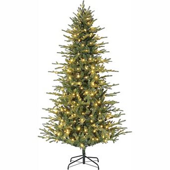 Artificial Christmas Tree,Premium Hinged Design w/Warm White and Colorful Lights,8 Adjustable Modes